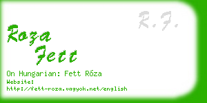 roza fett business card